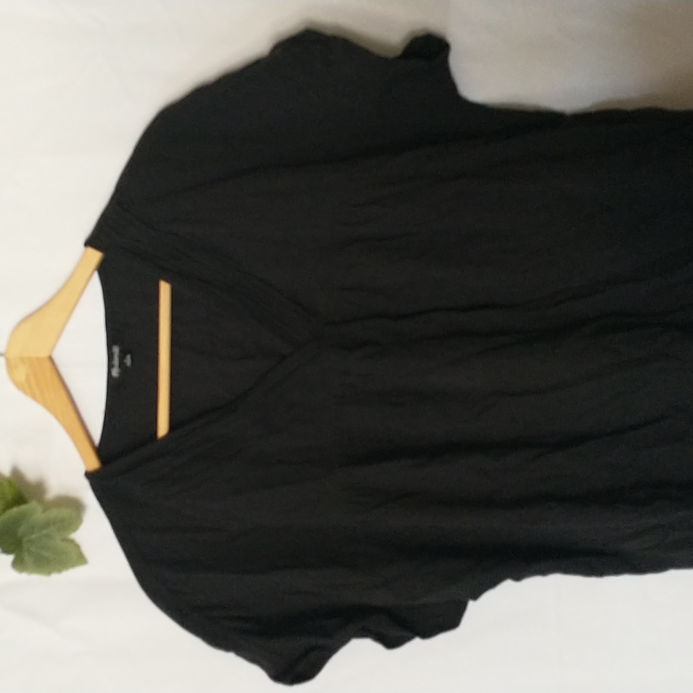 Madewell Black V-Neck Women's Cap Sleeve Top Blouse Oversized Small - Picture 3 of 6